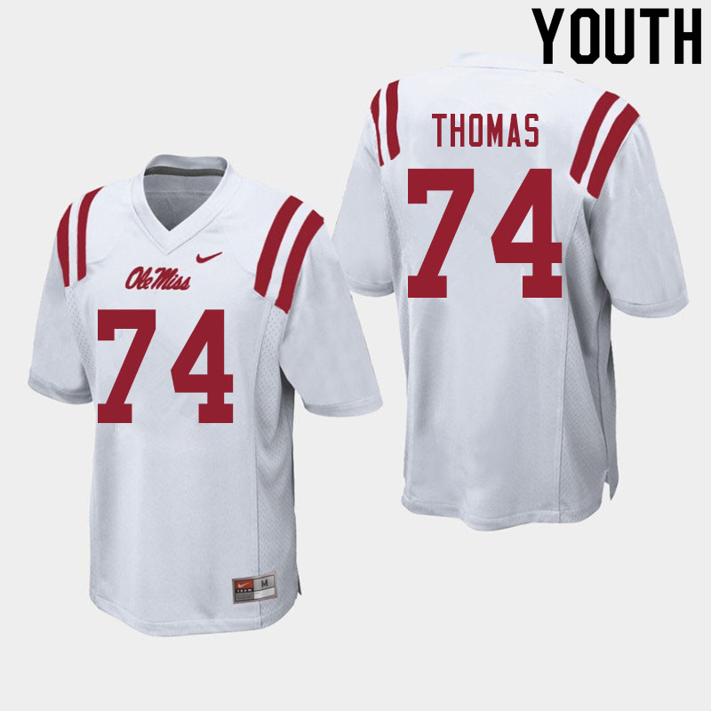 Youth #74 Darius Thomas Ole Miss Rebels College Football Jerseys Sale-White